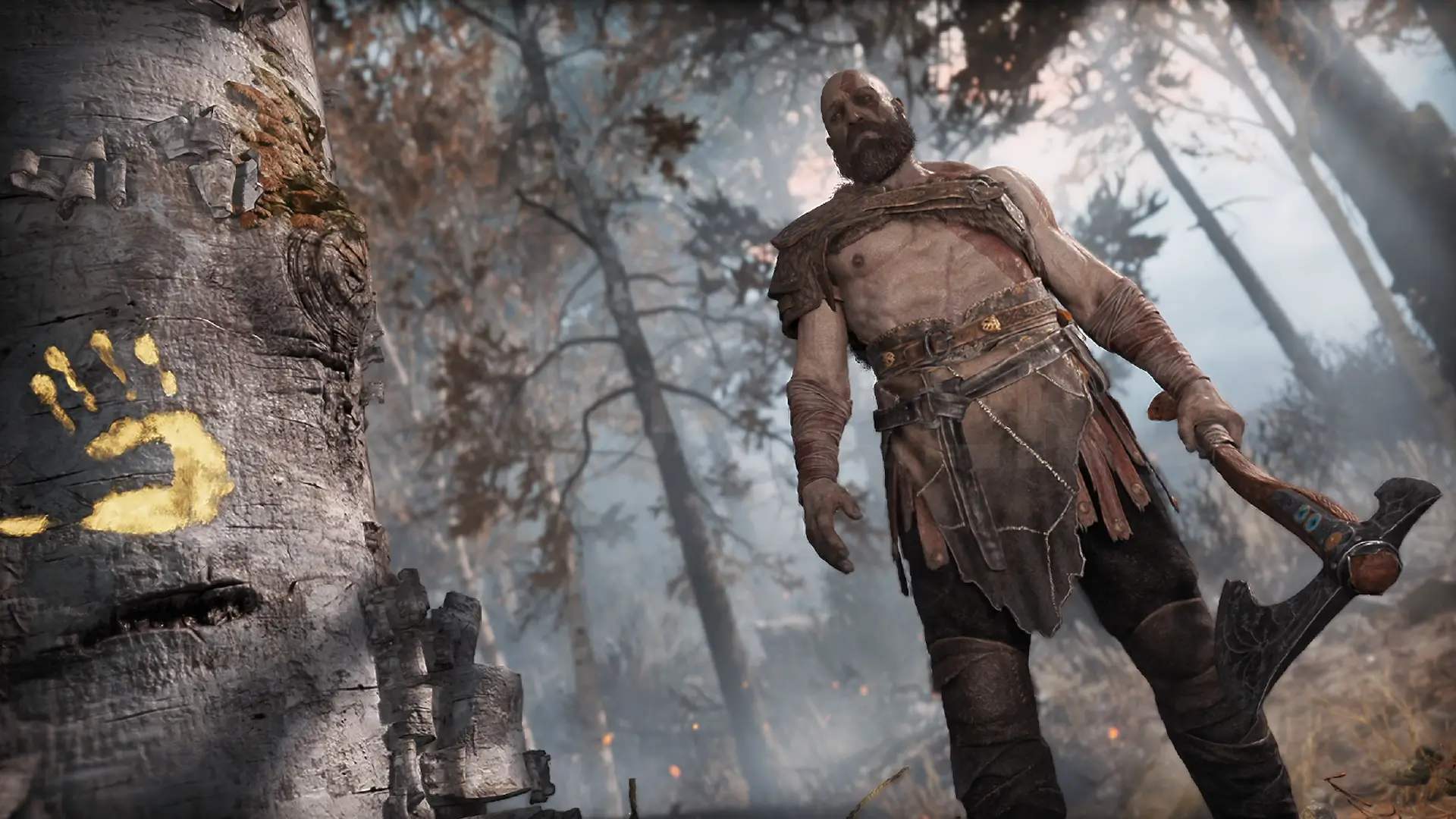 Guia De God Of War 2018 - Arte Principal Del Capitulo 01 - Los Arboles Marcados En Guia Zero